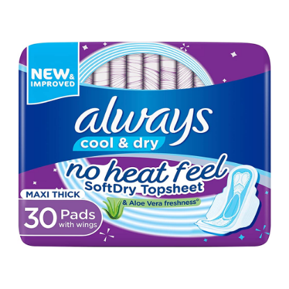 ALWAYS COOL & DRY MAXI THICK PADS 30 PADS