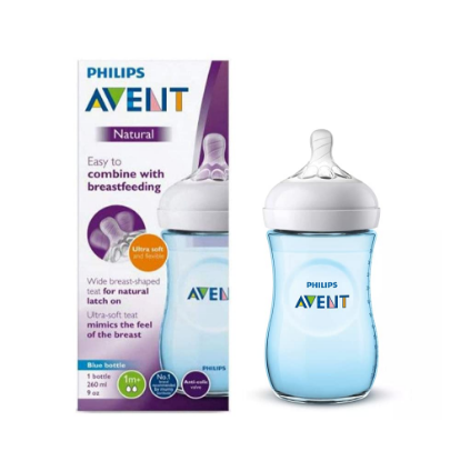 Picture of ANENT Natural Feeding Bottle Blue 260ml 6038