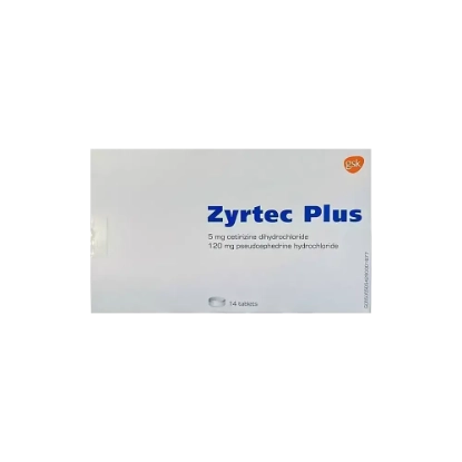 ZYRTEC PLUS 5mg/120mg 14 Tablets