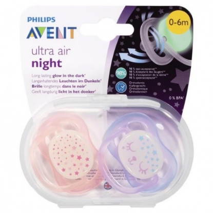 AVENT Ultra Air Night Pacifier 0-6m Girl