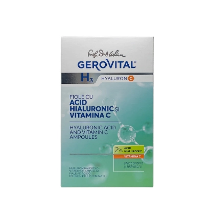 Gerovital Hyaluronic Acid and Vitamin C Ampoules – 10 Ampoules